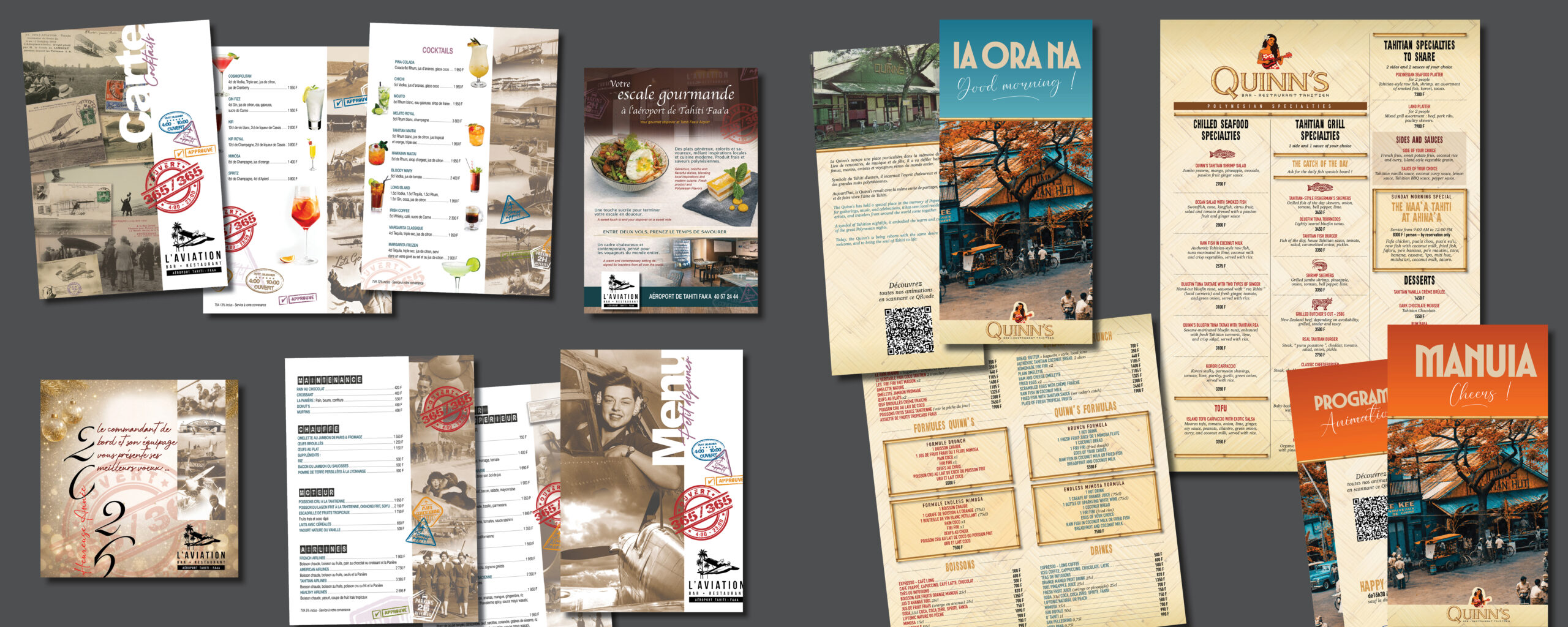 Supports imprimés restaurant John Design — vue 1
